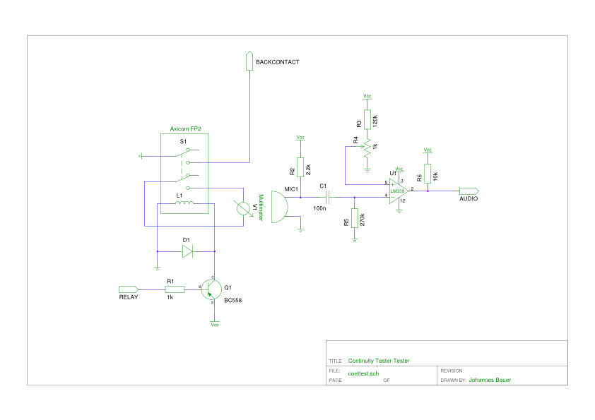 Continuity Tester Schematic