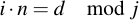 latex:i \* n = d \mod j